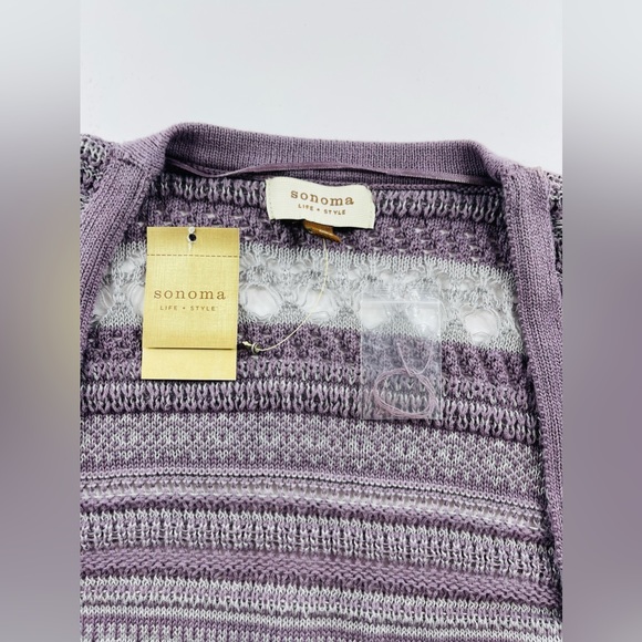 SONOMA PURPLE GRAY KNIT CARDIGAN SIZE WOMENS LARGE - Picture 4 of 8